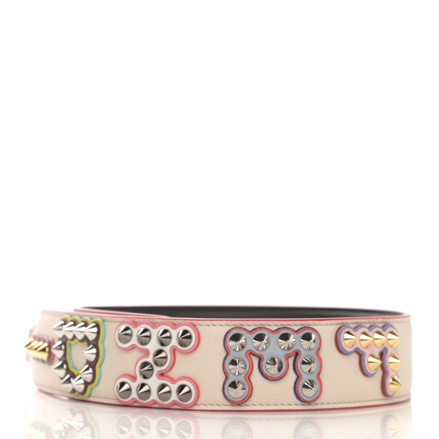 Vitello Dolce Fun Fair Metal Studded Strap You Camelia Multicolor
