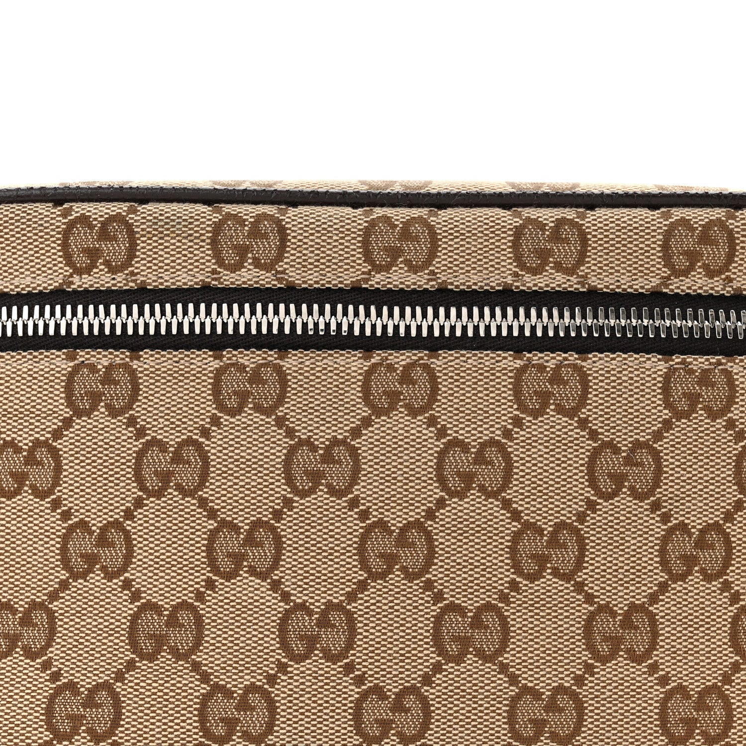 Gucci Monogram Dollar Calfskin Waist Pouch Beige Ebony Testa di Moro Marrone Scuro 7 of 9