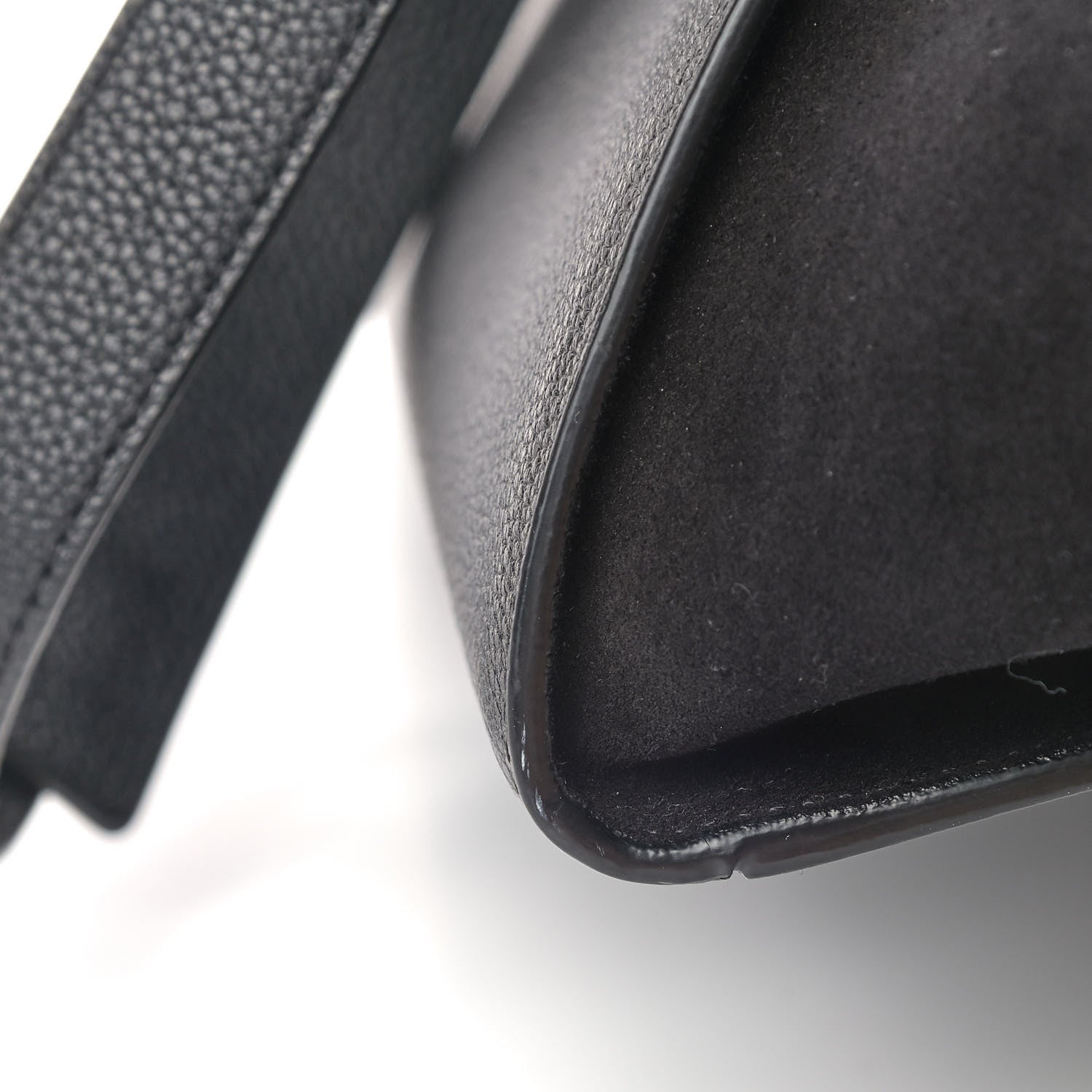 Celine Drummed Calfskin Suede Small Trapeze Black 5 of 7