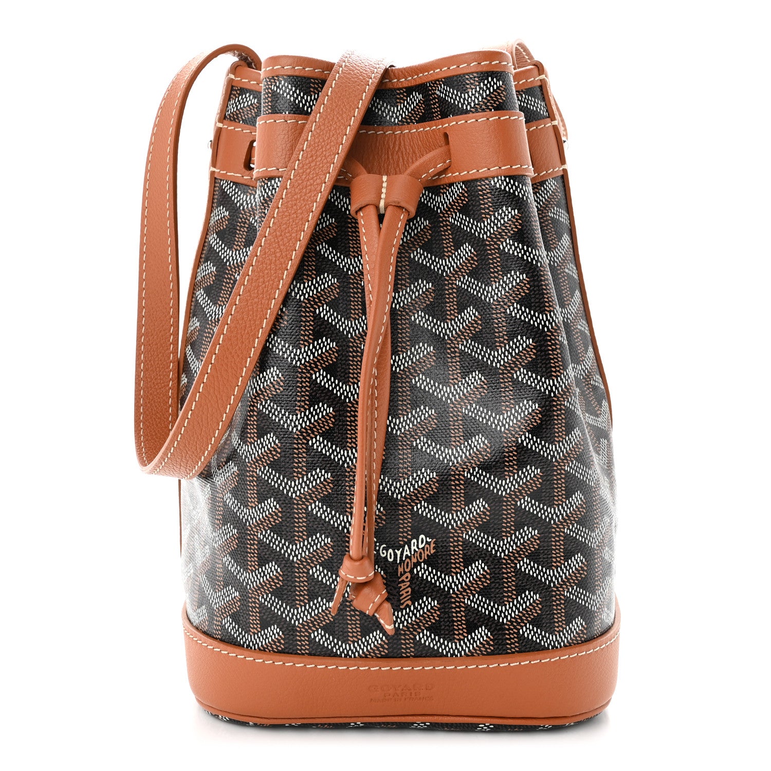 Goyard Goyardine Petit Flot Bucket Bag PM Black Gold 1 of 9