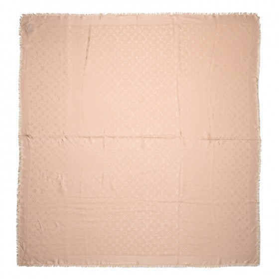 Silk Wool Monogram Shawl Dune