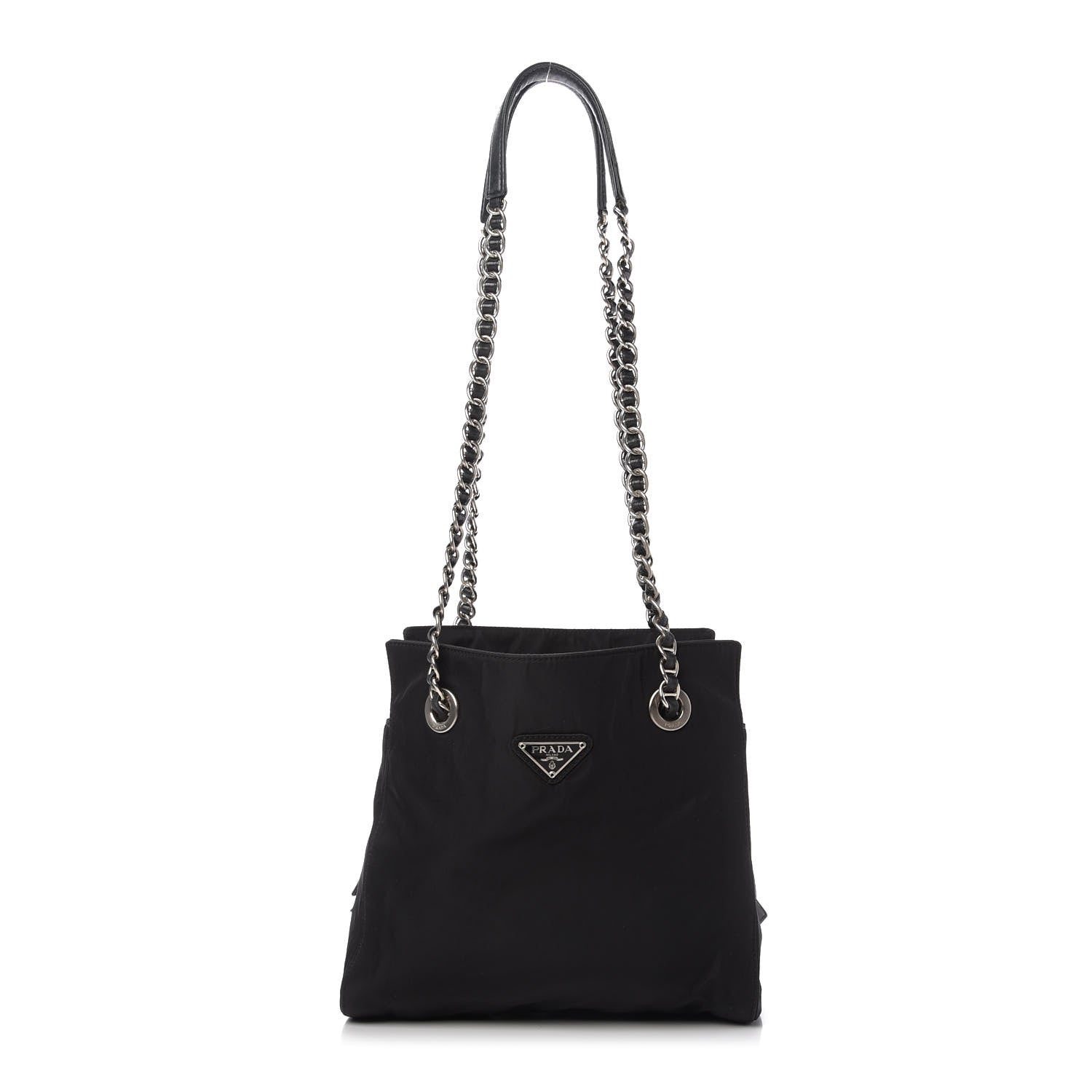 Prada Tessuto Nylon Chain Shopping Tote Black 1 of 10