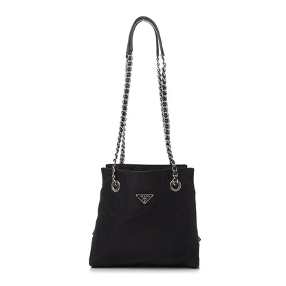 Prada Tessuto Nylon Chain Shopping Tote Black 1 of 10