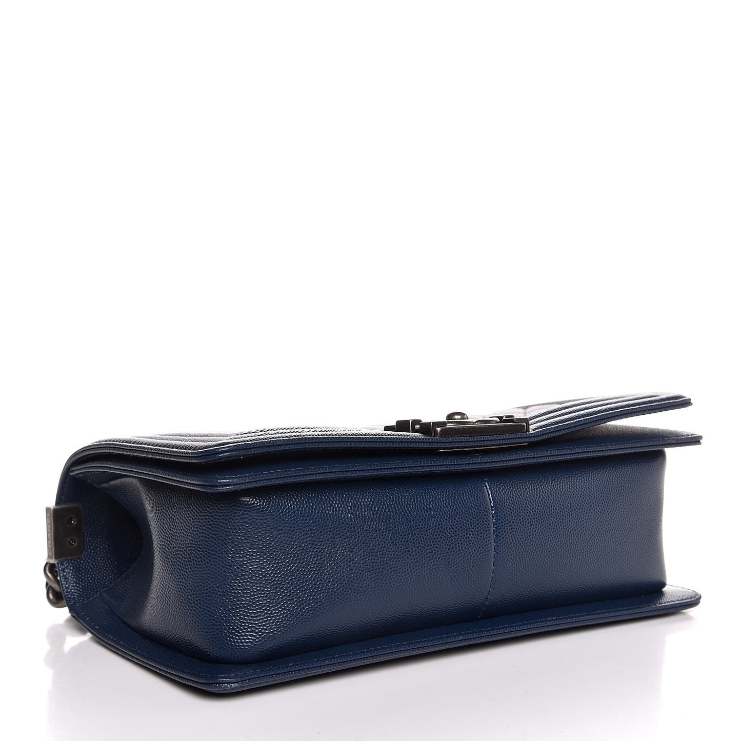 Caviar Quilted Medium Boy Flap Dark Blue