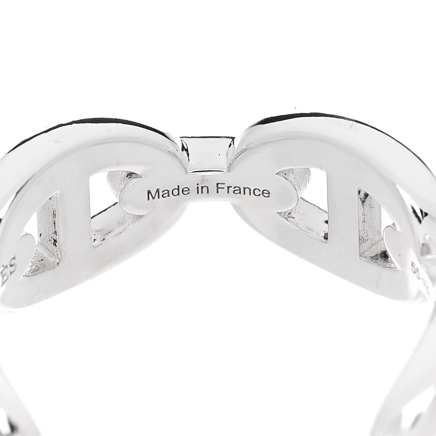 Hermes Sterling Silver PM Chaine d'Ancre Enchainee Band Ring 55 7.25 5 of 9