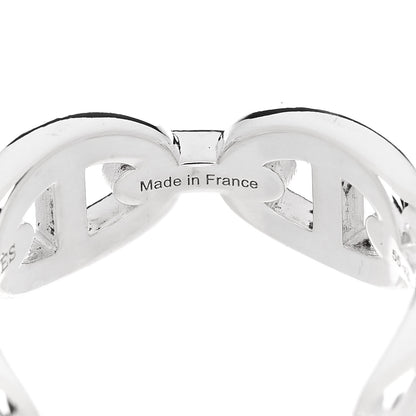 Hermes Sterling Silver PM Chaine d'Ancre Enchainee Band Ring 55 7.25 5 of 9