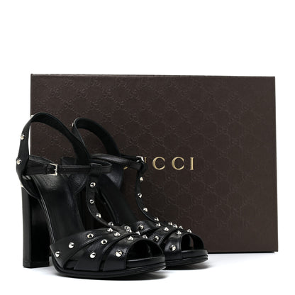 Gucci Nappa Studded Melville Sandals 37.5 Black 14 of 14