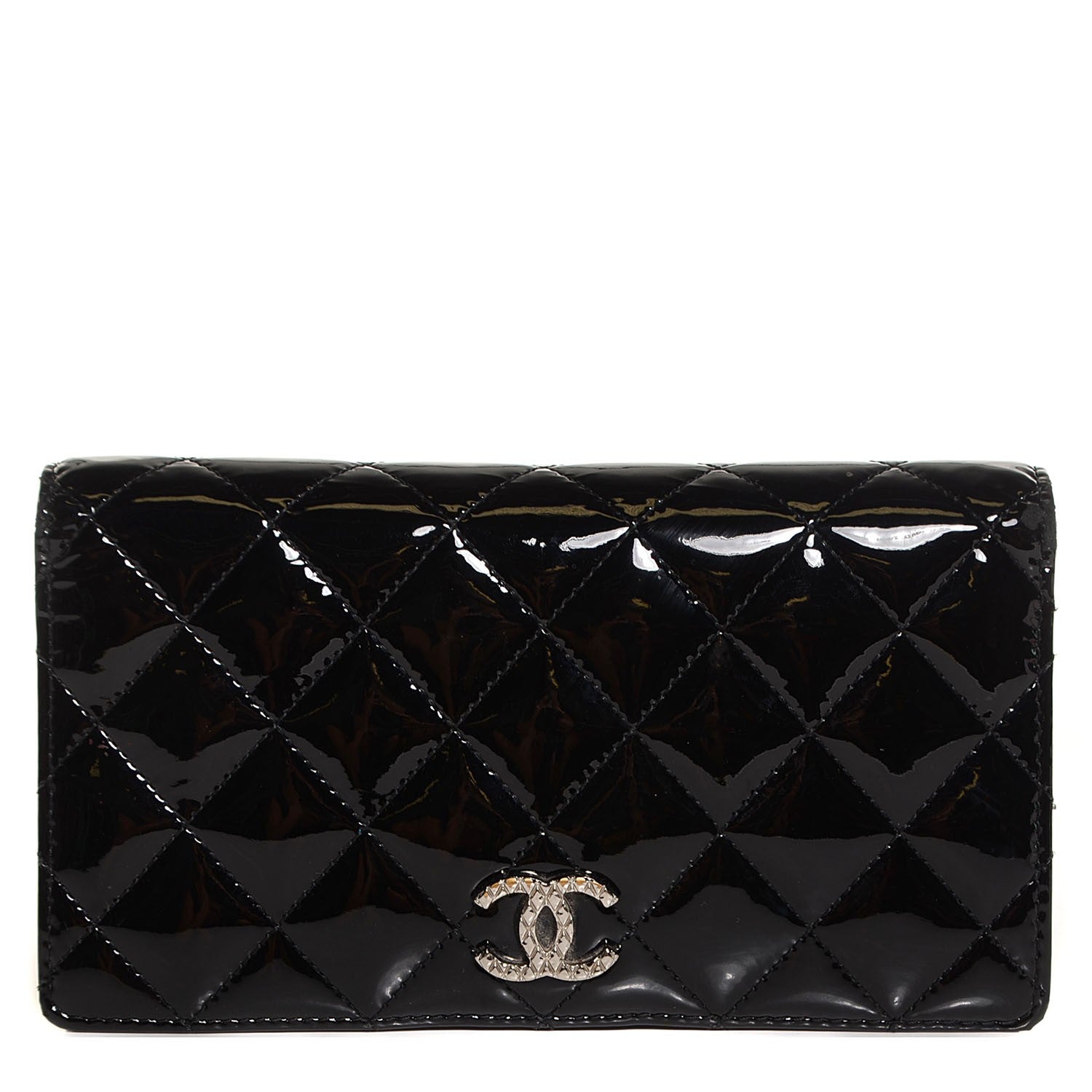Chanel Patent Quilted Brilliant Yen Wallet Black 1 of 9