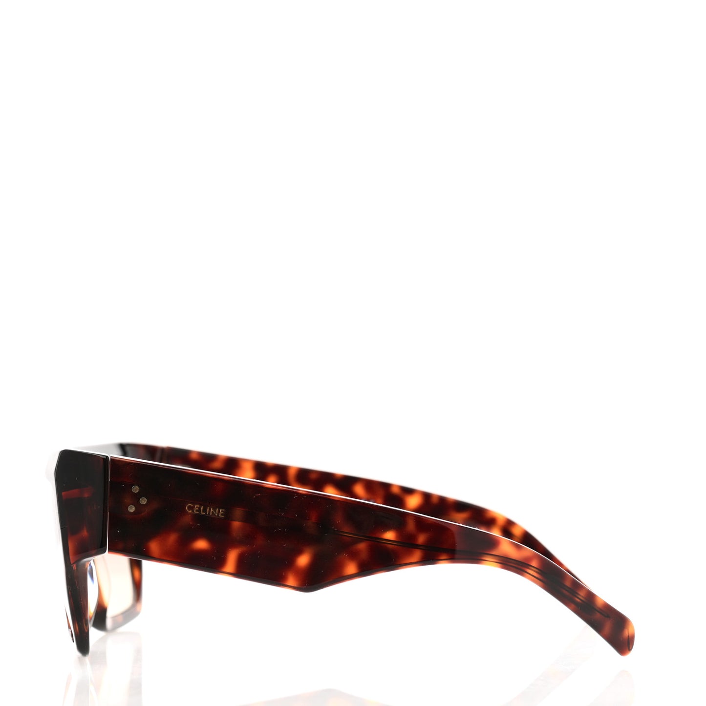 Acetate Flat Top Rectangular Sunglasses CL400921 Dark Havana