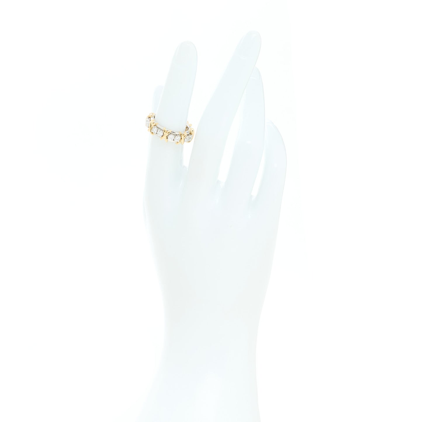 Platinum 18K Yellow Gold Diamond Schlumberger Sixteen Stone Ring 52 6