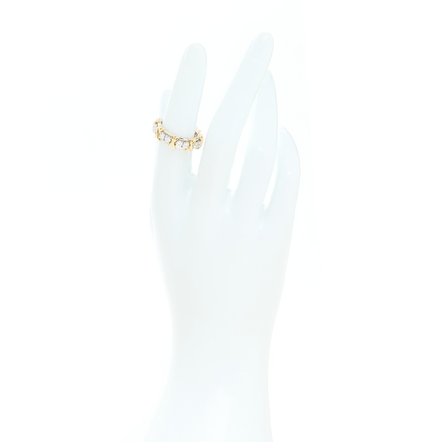 Tiffany Platinum 18K Yellow Gold Diamond Schlumberger Sixteen Stone Ring 52 6 2 of 6