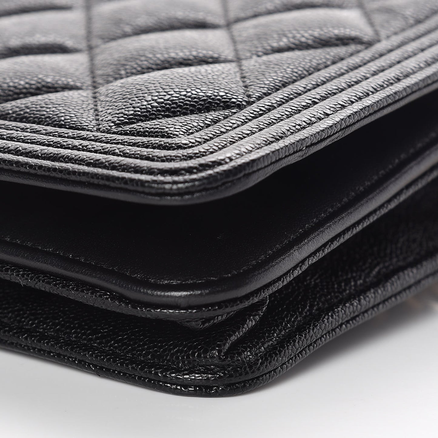 Caviar Quilted Boy Wallet On Chain WOC Black