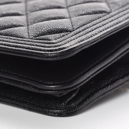 Chanel Caviar Quilted Boy Wallet On Chain WOC Black 14 of 15