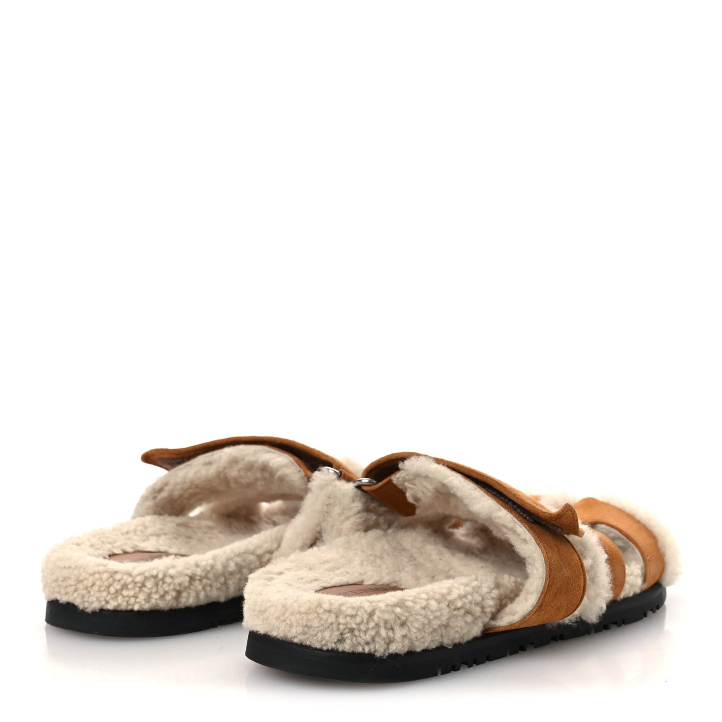 Suede Goatskin Woolskin Womens Chypre Sandals 36.5 Naturel Ecru