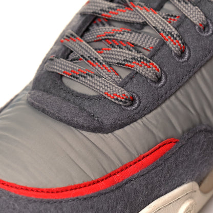 Chanel Wool Nylon Lambskin Suede Calfskin Womens Logo Sneakers 37.5 Grey Orange 7 of 9