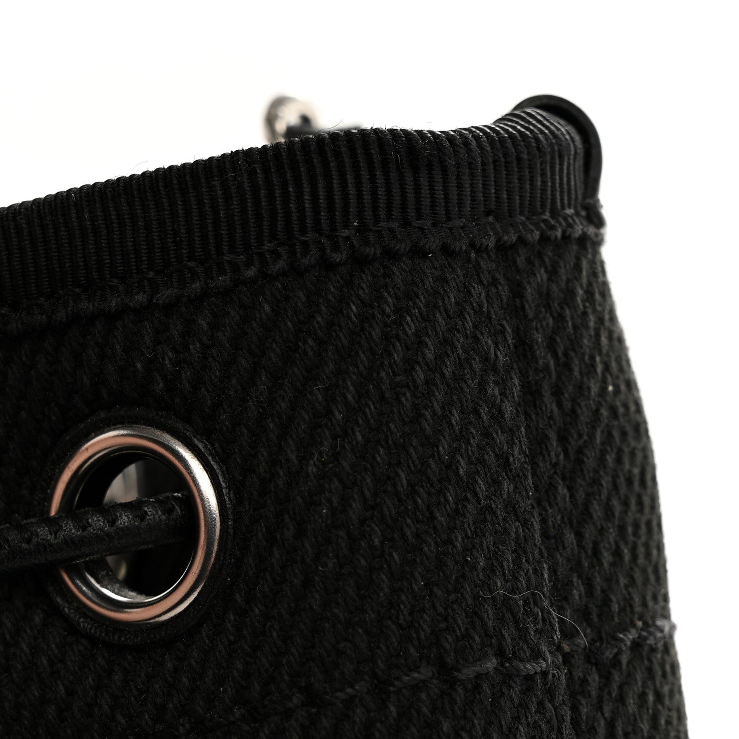 Chanel Canvas Deauville Drawstring Bucket Bag Black 14 of 15