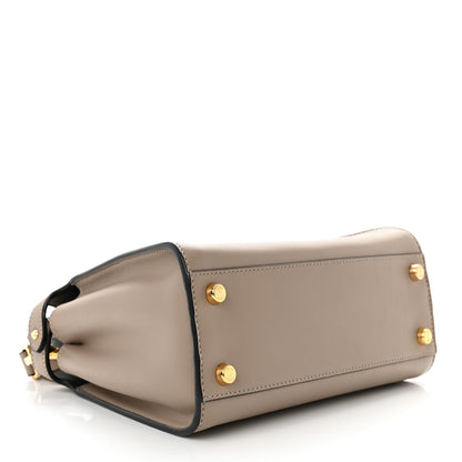 Fendi Vitello Tahiti Burro Medium Peekaboo Iconic Essentially Satchel Tortora Black 4 of 12