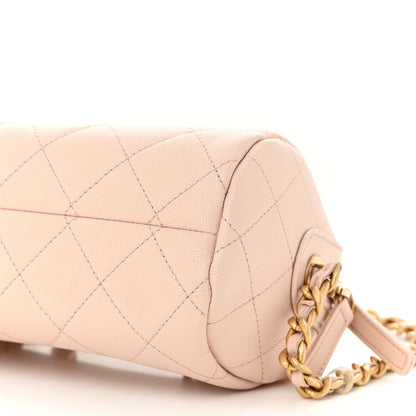 Chanel Caviar Quilted Small Fashion Therapy Bowling Bag Beige 10 of 11