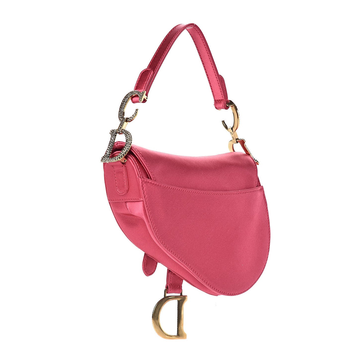 Satin Crystal Mini Saddle Bag Light Shock