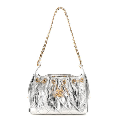 Chanel Metallic Aged Calfskin Quilted Mini Chanel 25 Handbag Silver 1 of 11