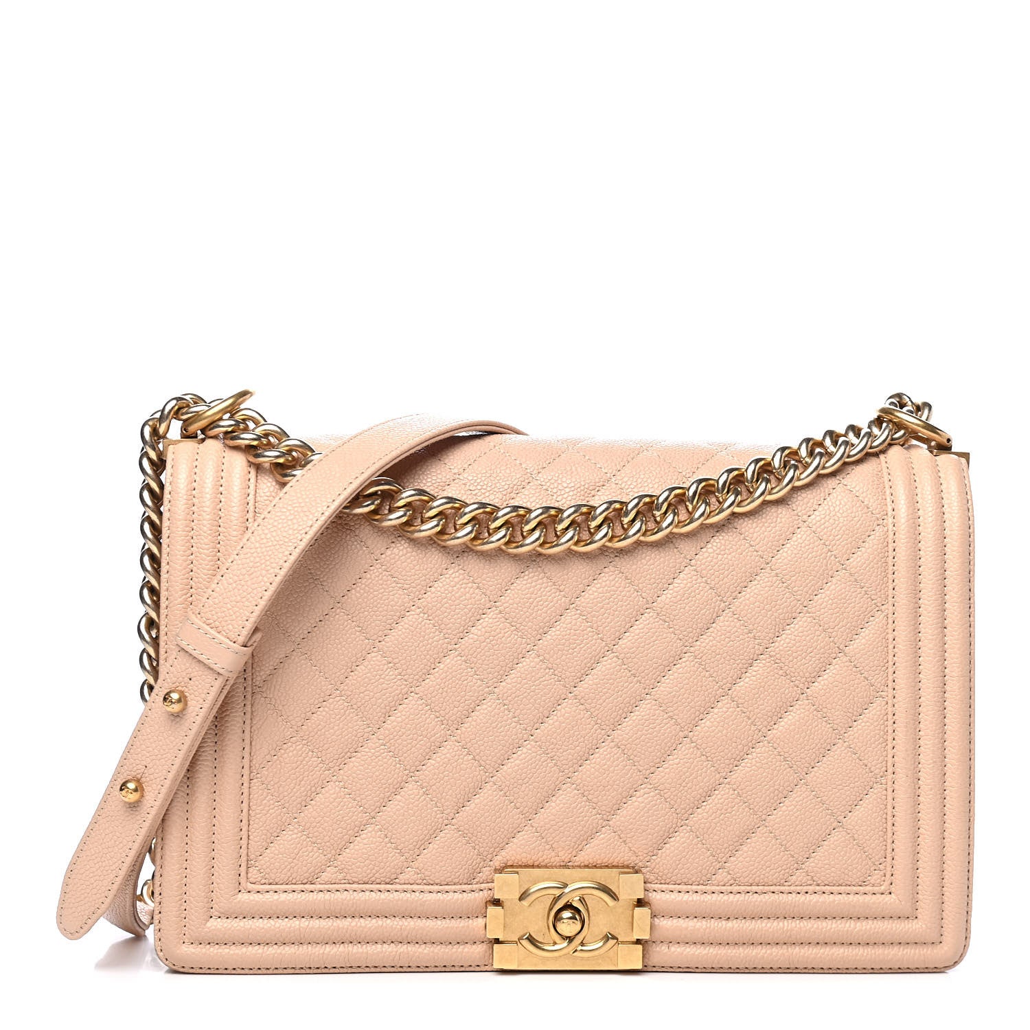 Chanel Caviar Quilted New Medium Boy Flap Beige 1 of 4