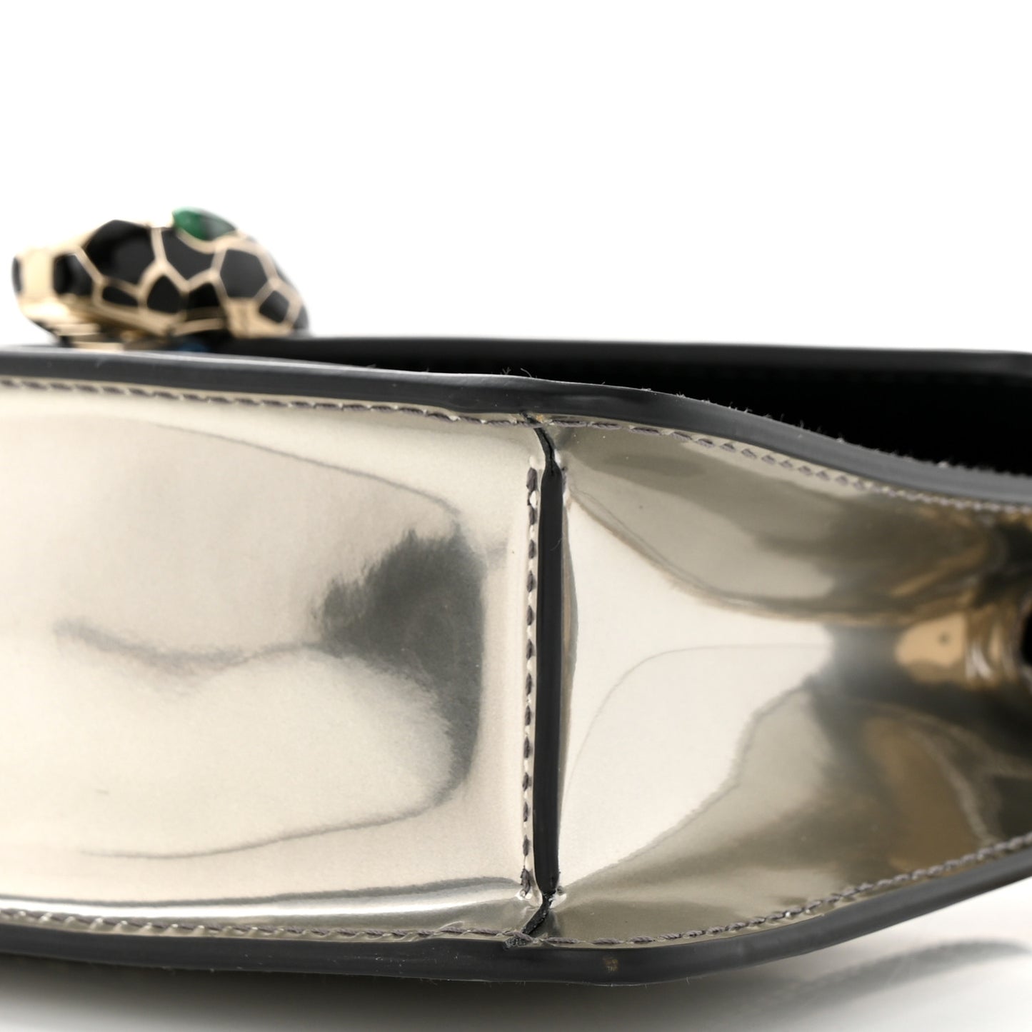 Metallic Calfskin Serpenti Forever Crossbody Bag Silver