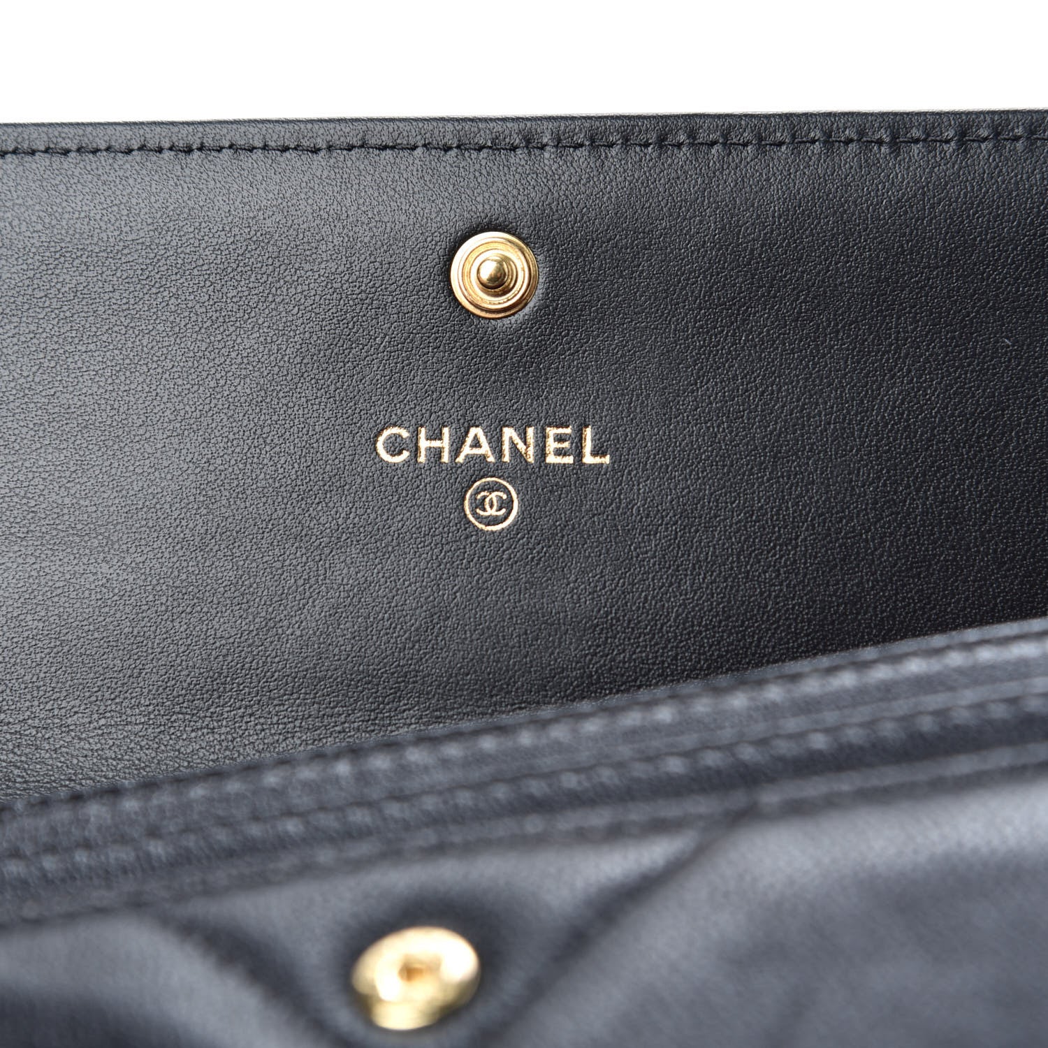 Chanel Shiny Goatskin Quilted Chanel 19 Flap Wallet Black 6 of 8