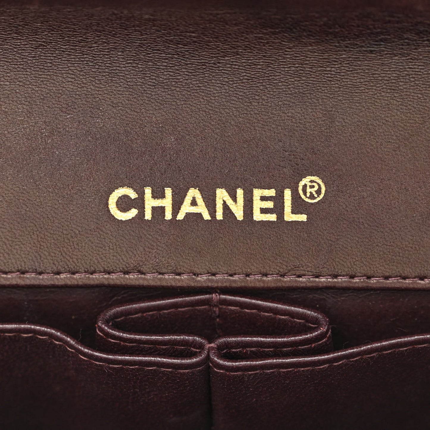 Lambskin East West Chocolate Bar Flap Brown