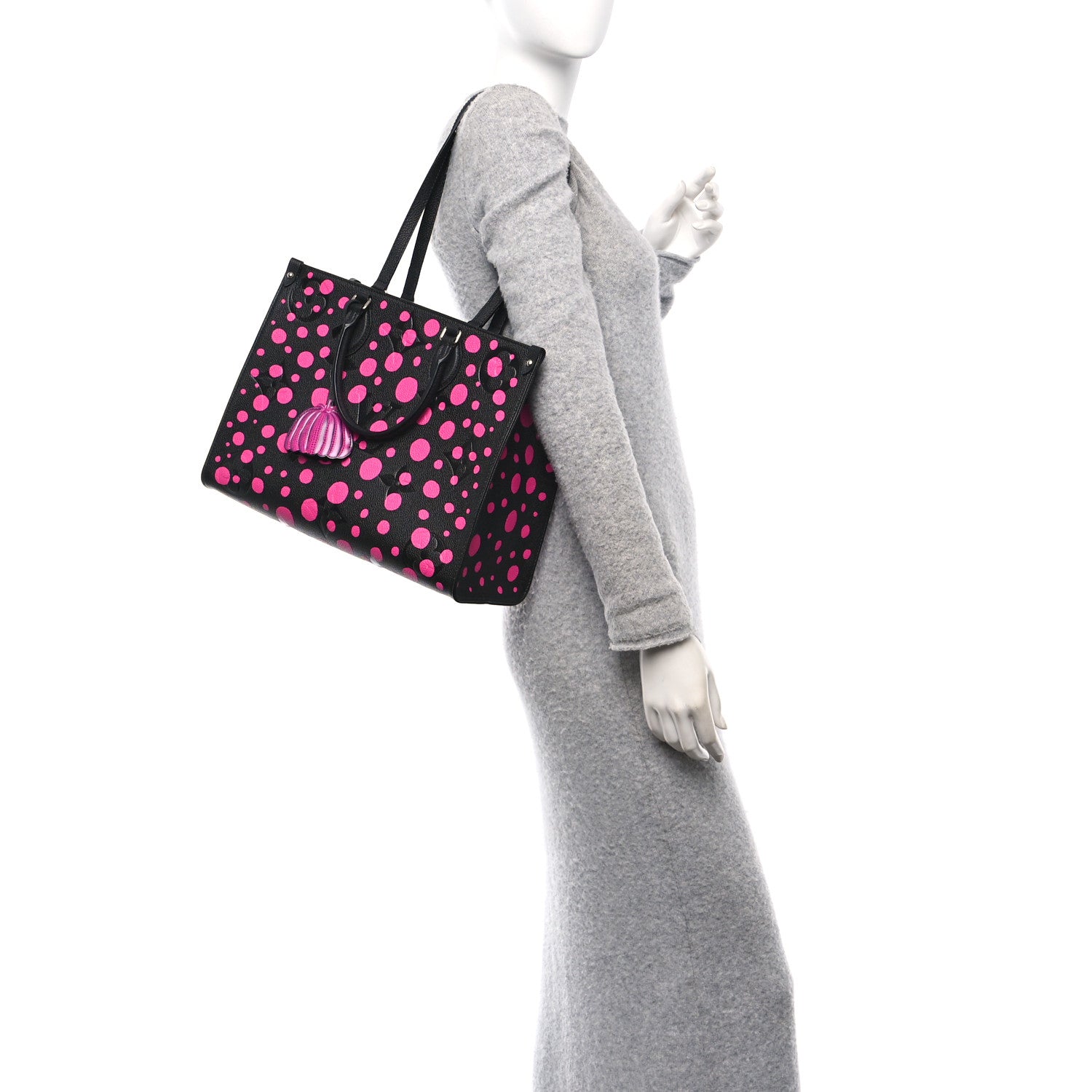 Louis Vuitton LV X YK Empreinte Monogram Giant Onthego MM Black Fuchsia 2 of 10