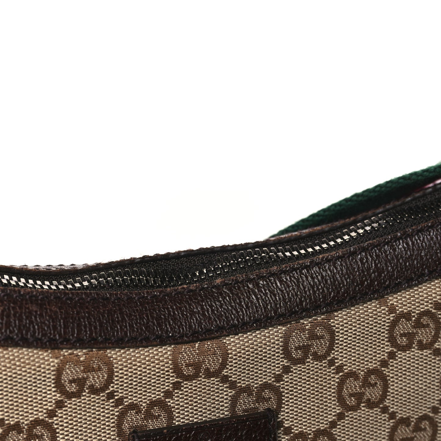 Monogram Web Medium Half Moon Hobo Dark Brown
