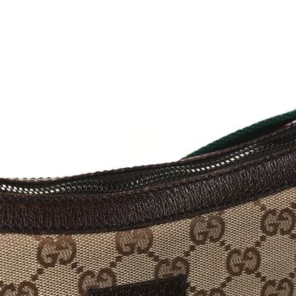 Gucci Monogram Web Medium Half Moon Hobo Dark Brown 11 of 11