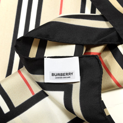 Burberry Silk Vintage Check Icon Stripe TB Monogram Print Scarf Archive Beige 3 of 3