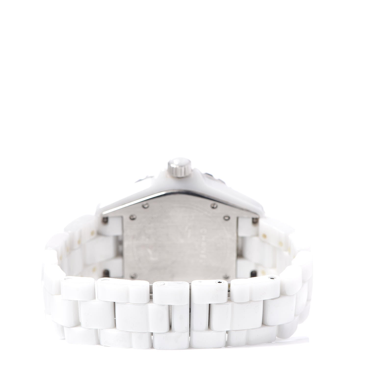 Chanel Stainless Steel Ceramic Diamond 38mm J12 Automatic Watch White 5 of 6