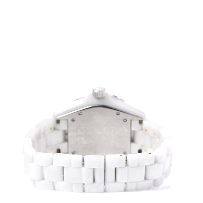 Chanel Stainless Steel Ceramic Diamond 38mm J12 Automatic Watch White 5 of 6