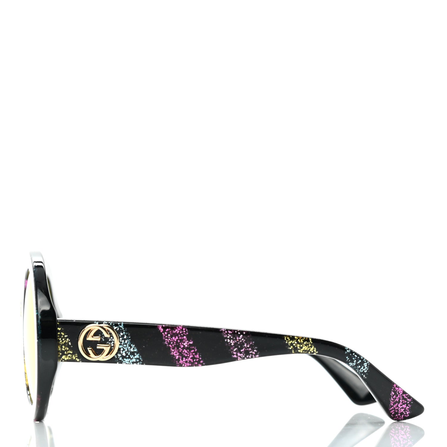 Gucci Acetate Round Glitter GG0319S Sunglasses Rainbow 3 of 7