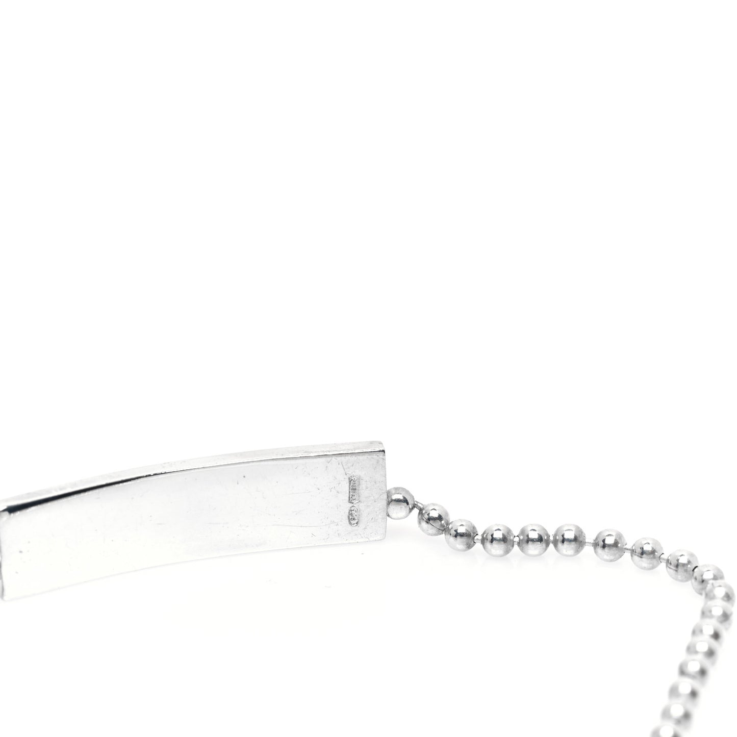 Sterling Silver Beaded Chain ID Bracelet