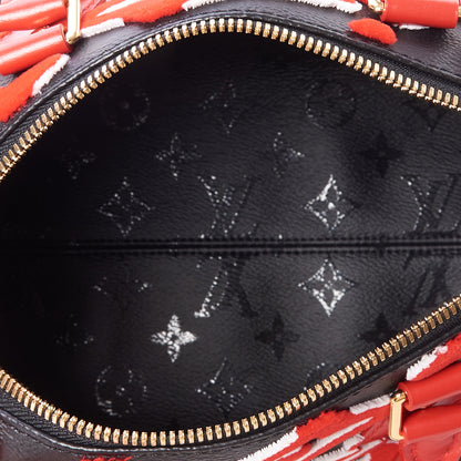 Louis Vuitton X UF Tufted Monogram Speedy Bandouliere 25 Black Red 6 of 7