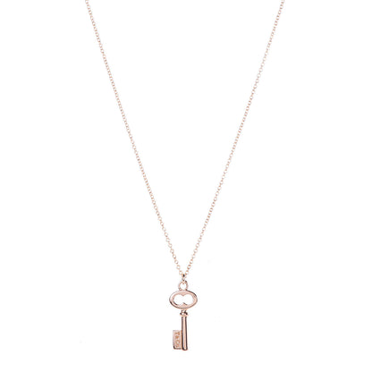 Tiffany 18K Rose Gold Mini Key Pendant Necklace 1 of 6