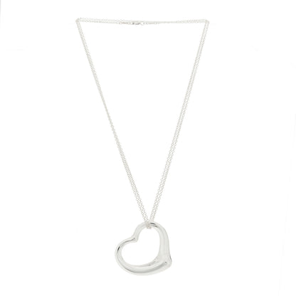 Tiffany Sterling Silver 35mm Elsa Peretti Open Heart Pendant Necklace 3 of 6