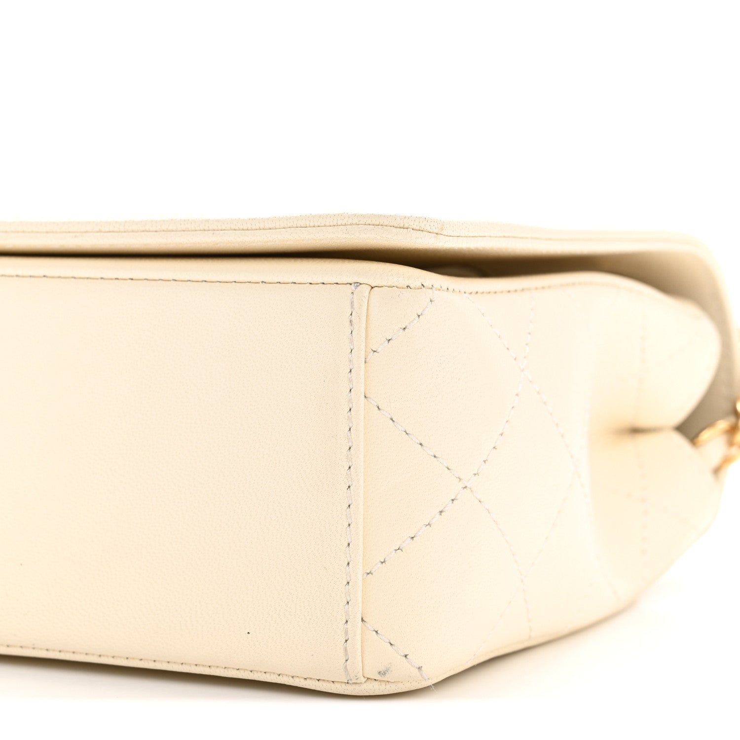 Chanel Sheepskin Quilted Medium Vintage Mademoiselle Flap White 10 of 15