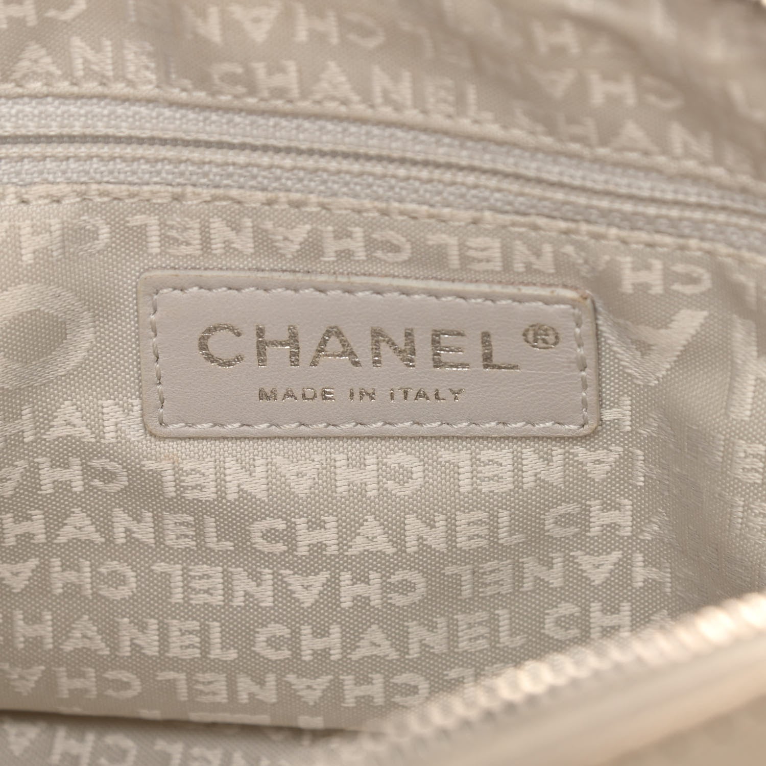 Chanel Lambskin Quilted Bowler Flap Shoulder Bag White 6 of 19