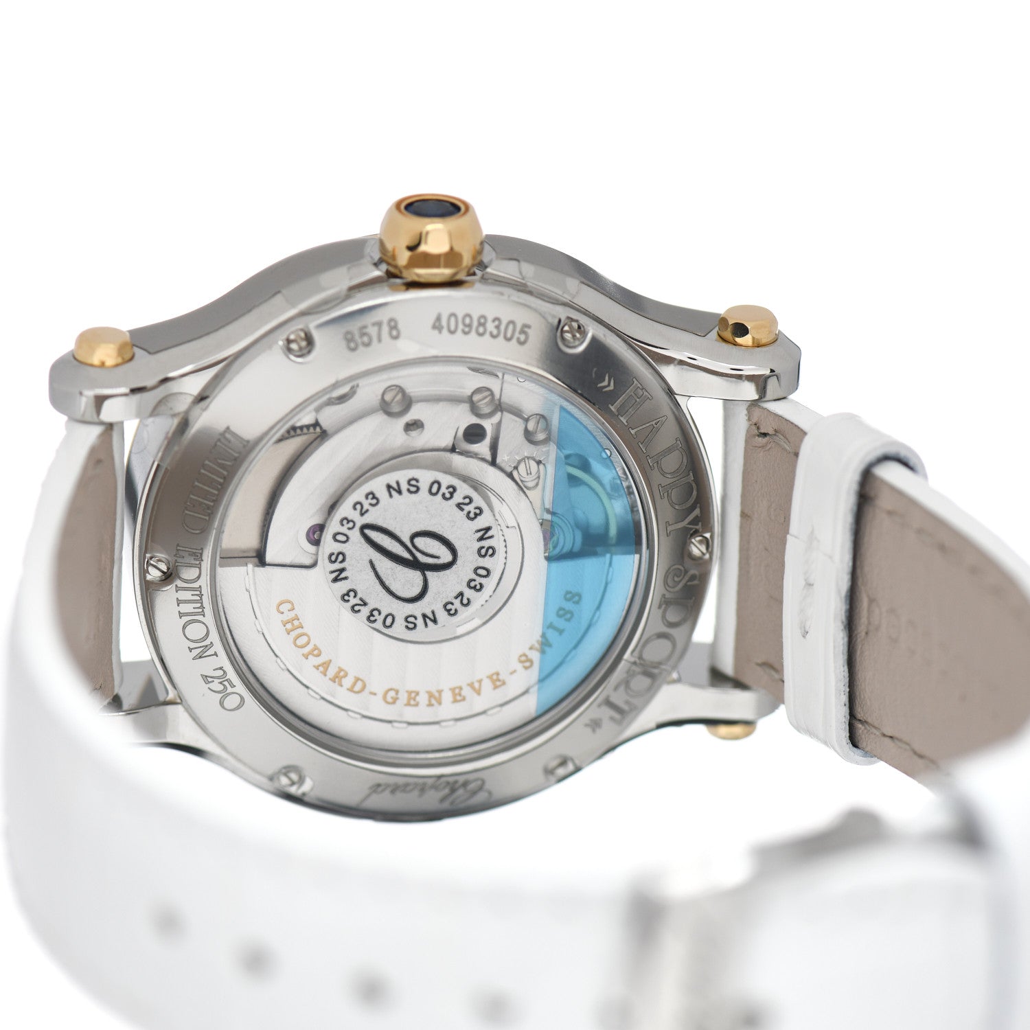 Chopard Stainless Steel 18K Yellow Gold Alligator Diamond Bezel 36mm Happy Sport Cannes Palm Automatic Watch 4 of 5