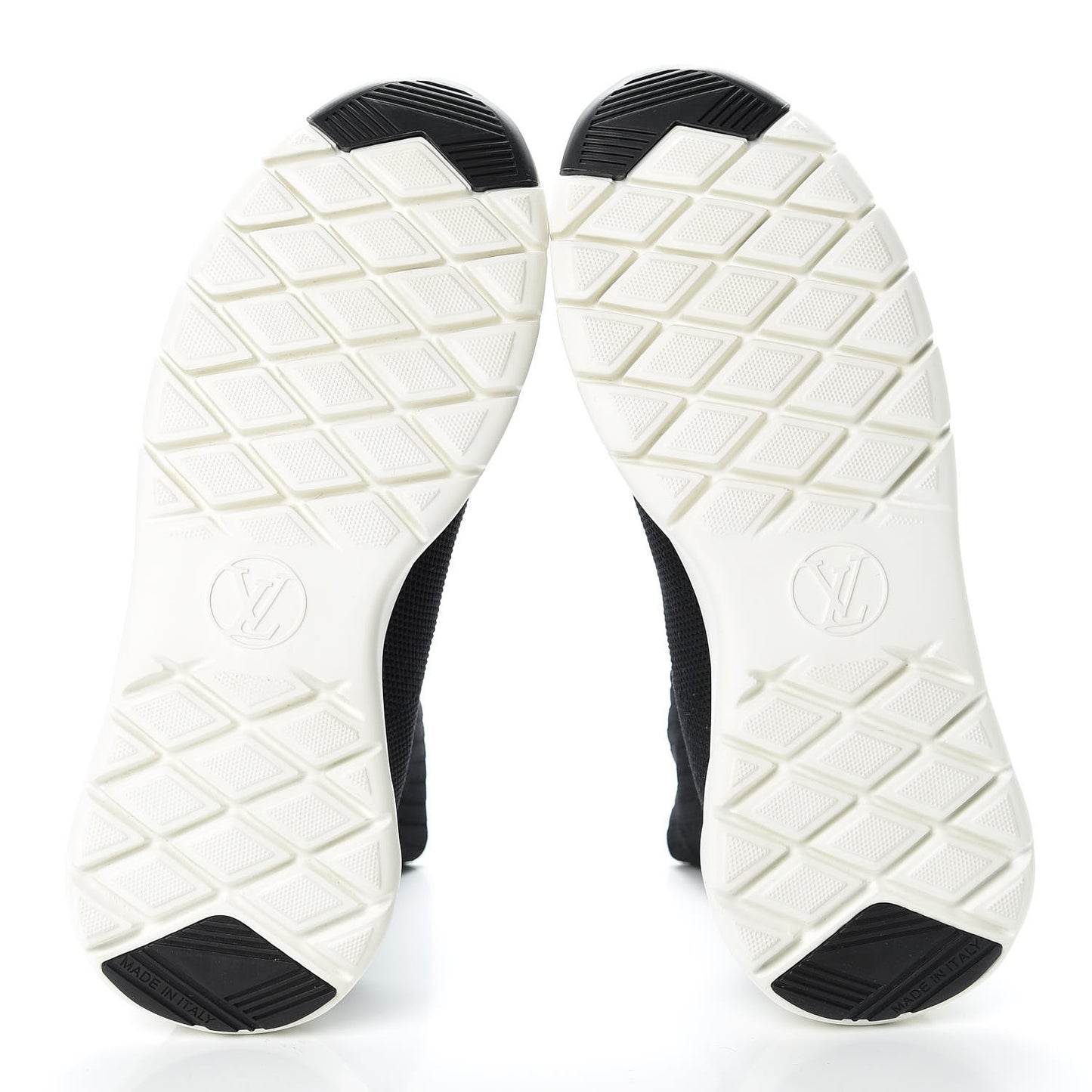 Stretch Fabric LV Black Heart Sock Sneaker 38.5 Black