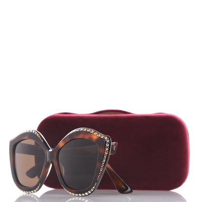 Gucci Crystal Cat Eye GG0118S Sunglasses Havana Brown 7 of 7