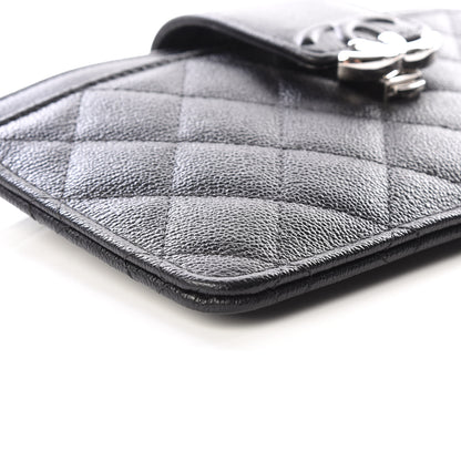 Chanel Caviar Quilted CC Box Strap Pouch Black 5 of 11