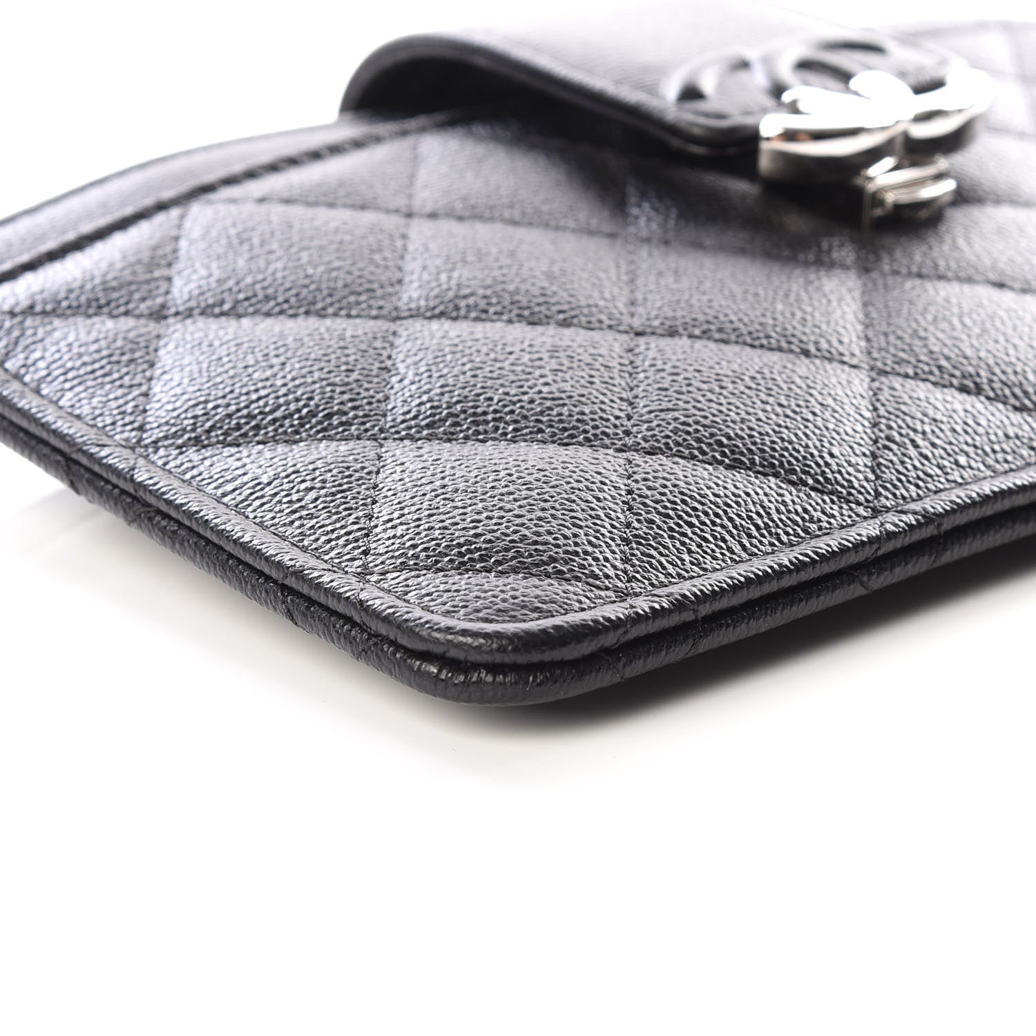 Chanel Caviar Quilted CC Box Strap Pouch Black 5 of 11
