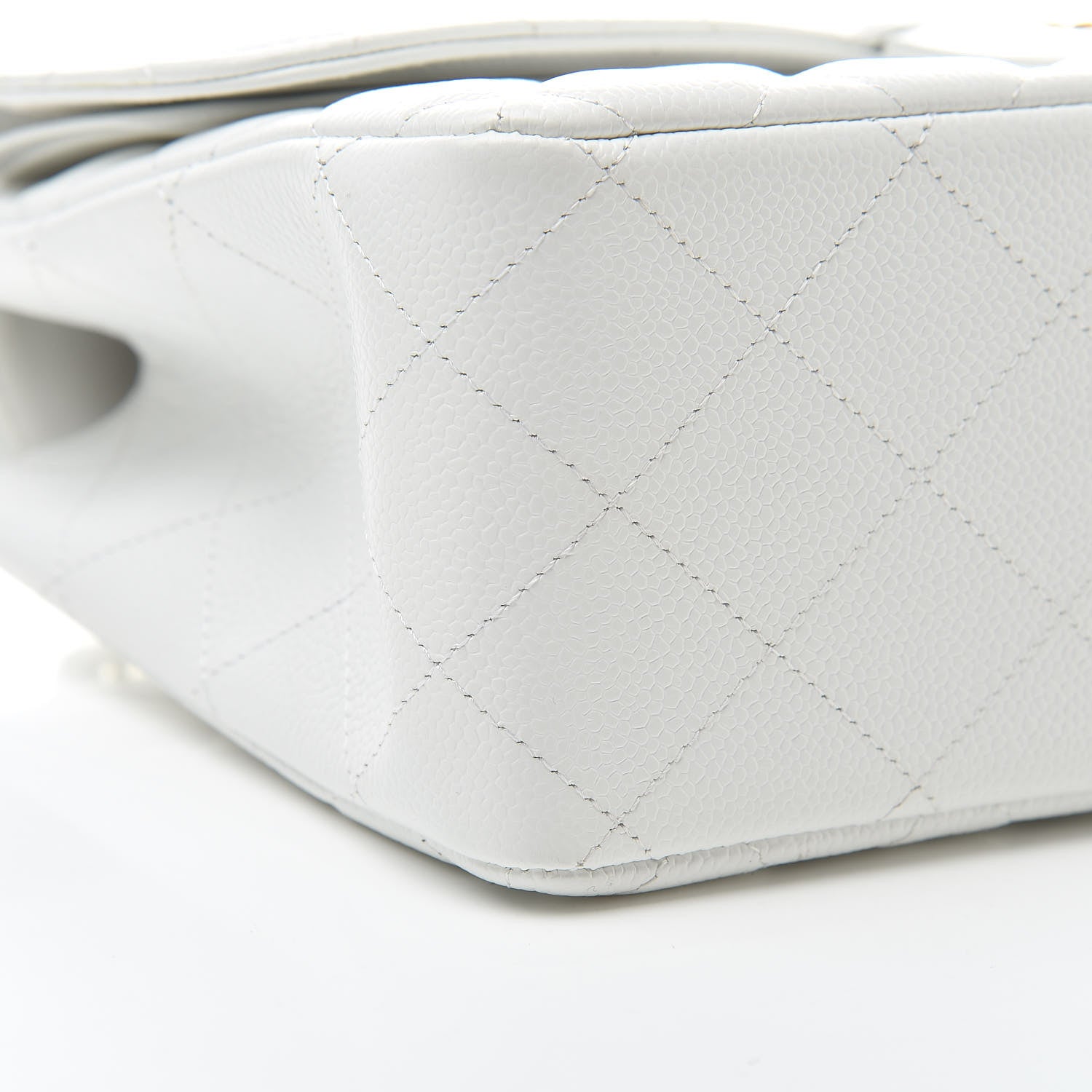Chanel Caviar Quilted Jumbo Double Flap White 9 of 11