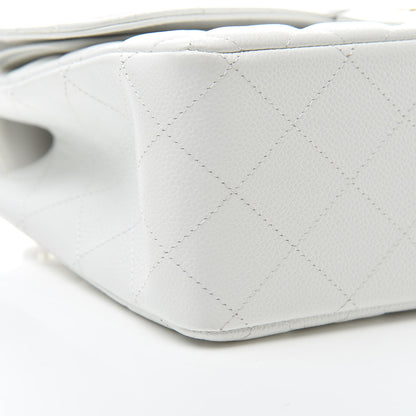 Chanel Caviar Quilted Jumbo Double Flap White 9 of 11