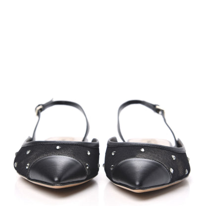 Valentino Garavani Mesh Shining Rockstud Slingback Flats 36 Black 2 of 9