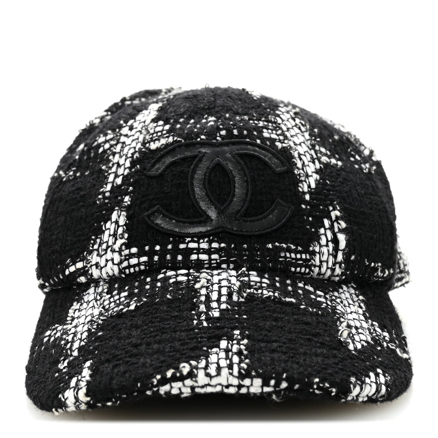Chanel Tweed Cap Hat L  Black White 3 of 8